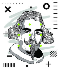 Modern geometric style with dots.  Diego Velazquez.