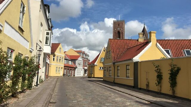 Streets of Ribe. The oldest city of Denmark. Danish architecture.