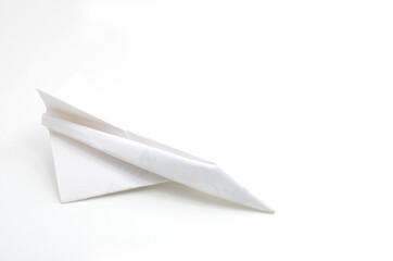 jet origami airplane isolated on white