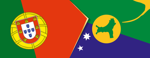 Portugal and Christmas Island flags, two vector flags.