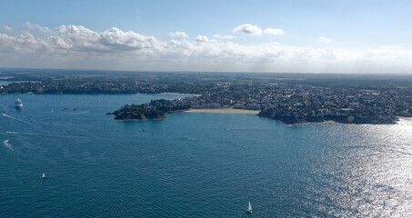 Vue aérienne (grande échelle) Dinard, côte d'émeraude, Bretagne