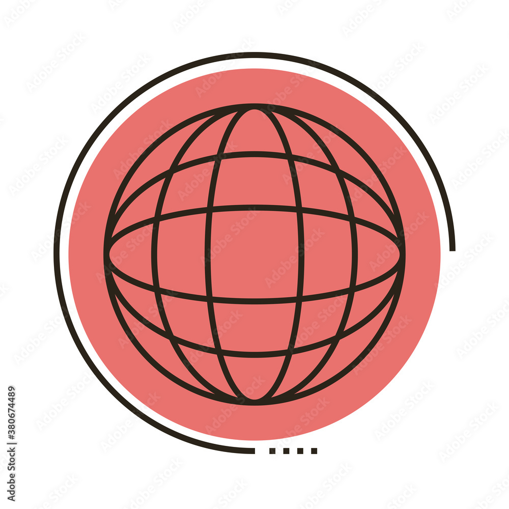 Poster sphere browser line and fill style icon