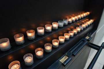  Two rows of small candles