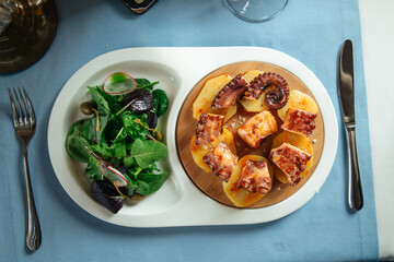 Spanish national dish octopus in galician