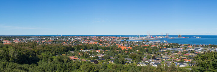 Fototapeta na wymiar Panorama of Frederikshavn on the Baltic Sea coast, North Jutland, Denmark