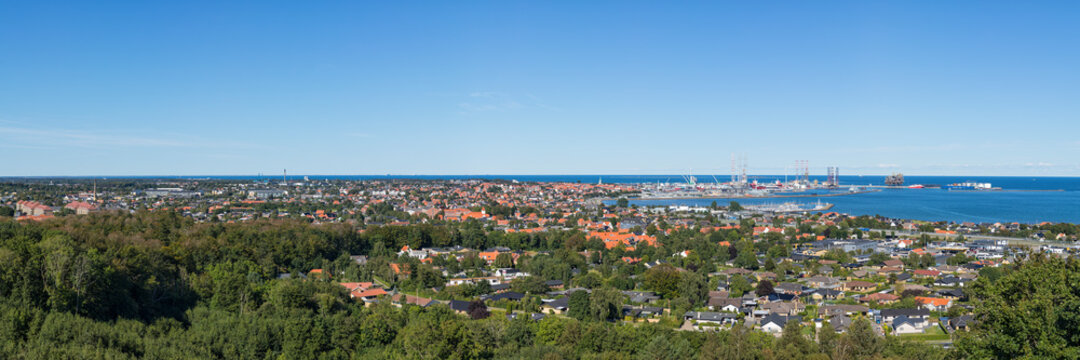 Panorama of Frederikshavn on the Baltic Sea coast, North Jutland, Denmark