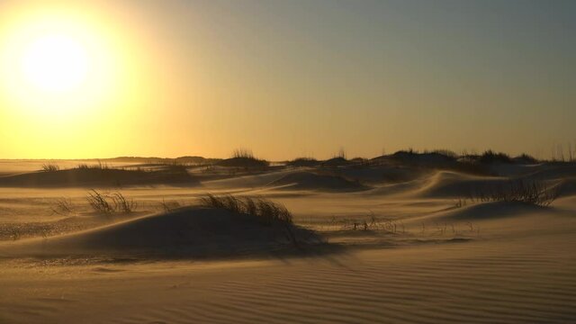 The unbearable sweltering conditions of the desert, as depicted on the beaches of Emerald Isle&rsquo;s Crystal Coast during a windy storm surge