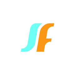 vector logo J alphabet JF icon full color illustration 