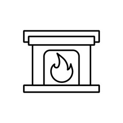 Fireplace icon design with white background. Flat design style.