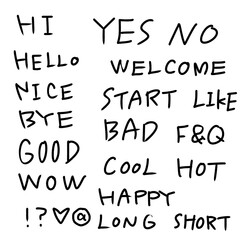 アルファベット　手書き　モノクロ　シンプル	