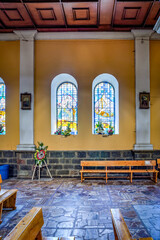 Guaranda, Bolivar Province, Ecuador - November 2013: Interior of Guaranda's cathedral , with...