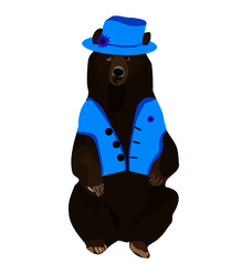 Brown and happy bear illustration