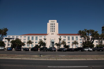 View of San Diego city and county administration center building California, USA