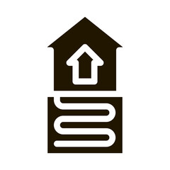 House Room Floor Heating Equipment glyph icon . Cool And Humidity, Airing, Ionisation And Heating Pictogram. Conditioning Related Monochrome Illustration