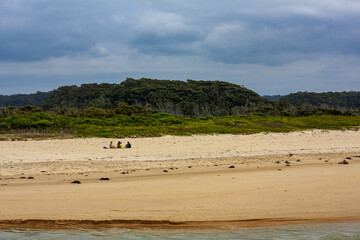 With friends on the beach