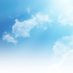 Blue sky with white cloud. The summer heaven is colorful clearing day Good weather and beautiful nature in the morning.