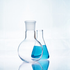 The glass bulb. Chemical flask. Chemical vessels. Glassware.