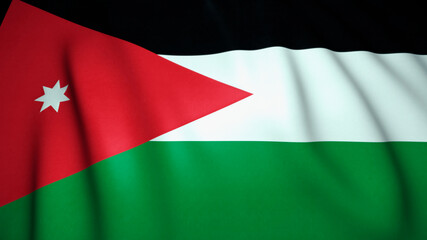 Waving realistic Jordan flag background. 3d illustration