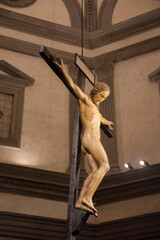 Italia, Toscana, Firenze, Chiesa di Santo Spirito. Il Cristo di Michelangelo.