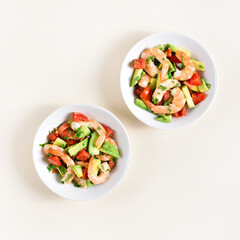 Avocado, prawn, tomato salad