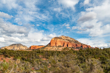 SCENIC MOIUNTAINS IN WINTER TIME IN COCONINO NATIONAL PARK