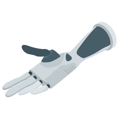 
Robot hand vector in isometric design 
