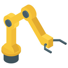 
Robot hand machine in isometric design 
