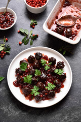Meatballs with cranberry sauce