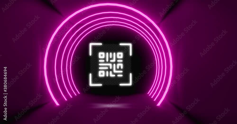 Poster animation of flickering white qr code