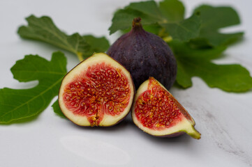 fresh figs on white background