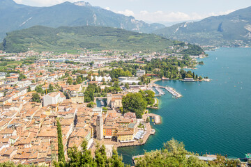 Panoramic view from the fortress of Riva del Garda, Trentino Alto Adige - Italy