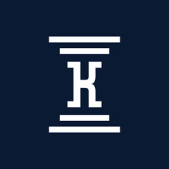 vector logo K alphabet icon law illustration