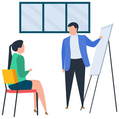 
Flat business deal illustration vector 
