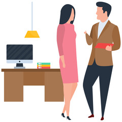 
Flat business deal illustration vector 
