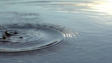 Slow motion footage of splashes on water surface - Powered by Adobe