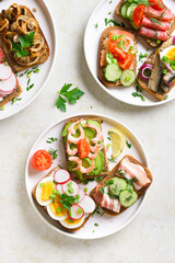 Open faced sandwiches