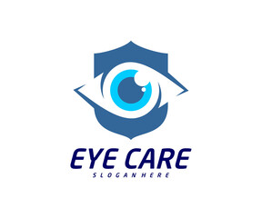 Eye shield logo design vector template, Creative eye logo concept, Icon symbol, Illustration