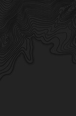 Fototapeta premium Map line of topography.Dark topographic map concept with space for your copy.Mountain hiking. 3D Cartography concept background. Map mockup infographics. World map Template. Stock vector illustration