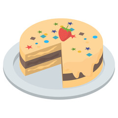 
Isometric design of cake 
