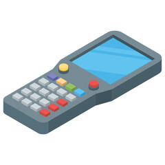 
Cash register icon in isometric design.
