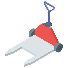 
Isometric design of forklift truck icon.
