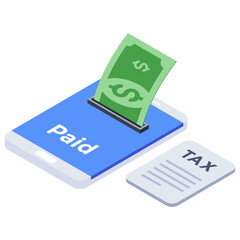 
Isometric design of online payment icon.
