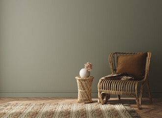 Minimalist home interior background, 3D render