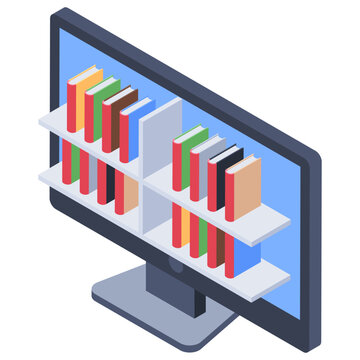 
Online Library, Isometric Vector Design 
