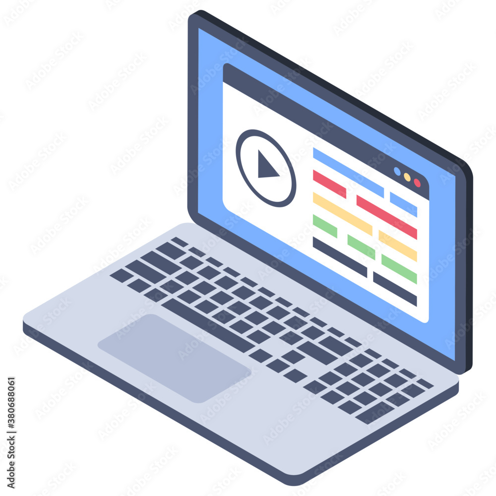 Canvas Prints 
Web video icon, isometric design vector 
