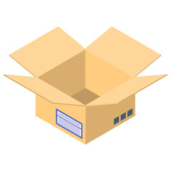 
Cardboard icon vector in isometric style 
