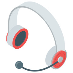 
headphones icon in isometric vector 
