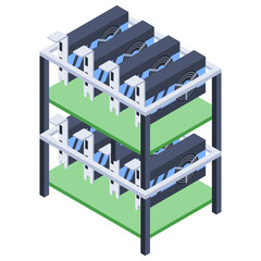 
Mining frame in isometric icon 

