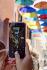 Umbrellas in Novingrad, Croatia