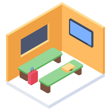 
Waiting Room Isometric Icon
